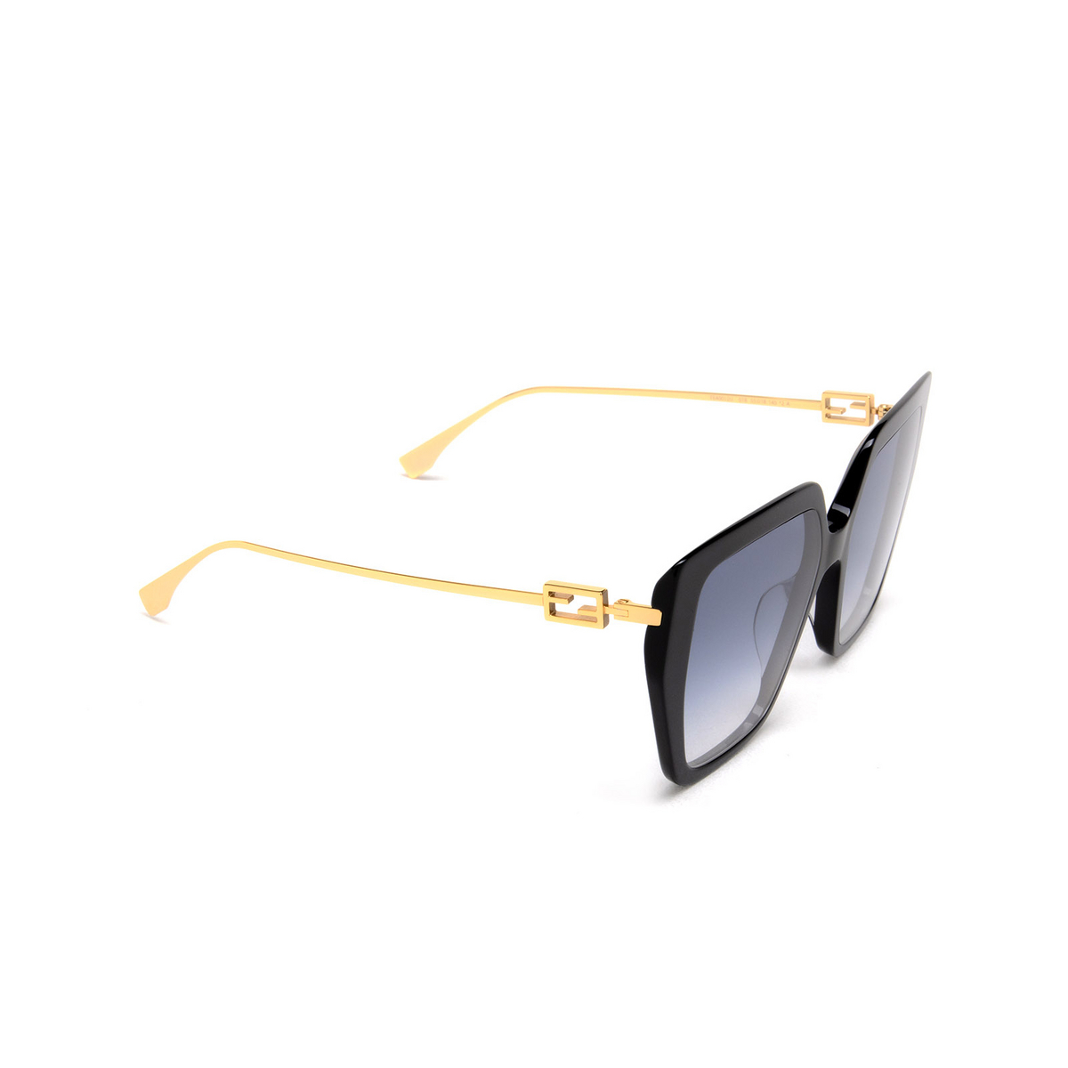Fendi FE40012U Sunglasses 01B Black - three-quarters view
