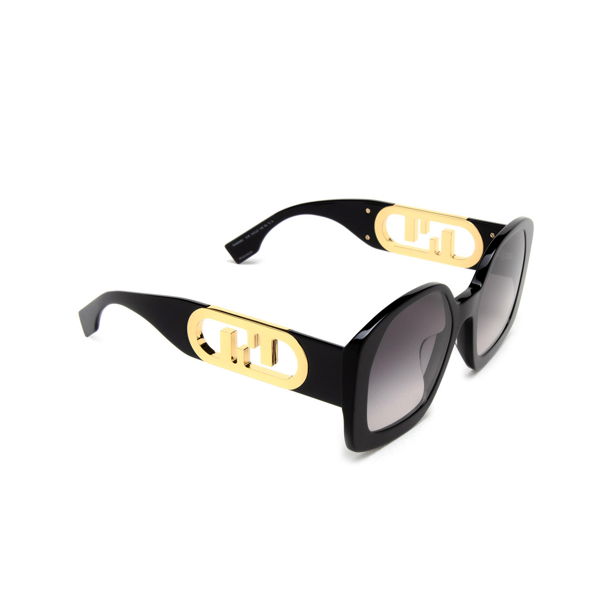 Fendi FE40048U Sunglasses 01B Black - three-quarters view