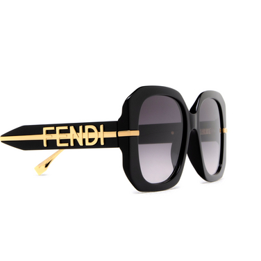 Fendi Gradient Smoke Square Ladies Sunglasses FE40065I 01B 55