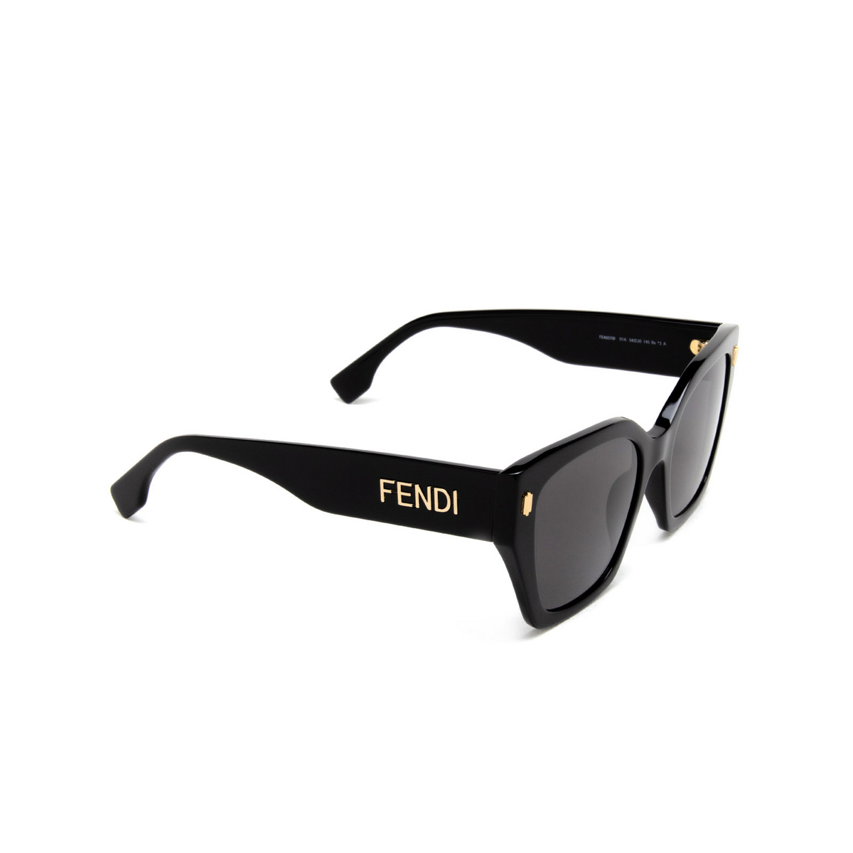 Fendi FE40070I Sunglasses 01A Black - three-quarters view
