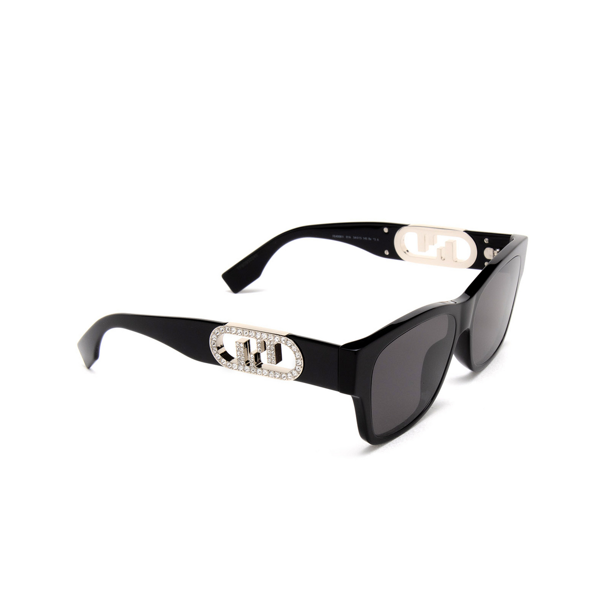 Fendi FE40081I Sunglasses 01A Black - three-quarters view