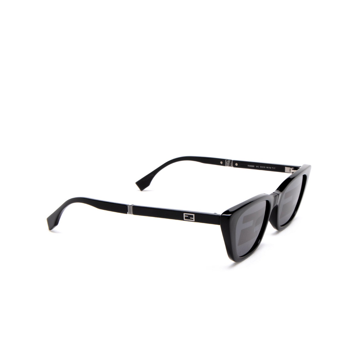 Fendi FE40089I Sunglasses 01C Black - three-quarters view
