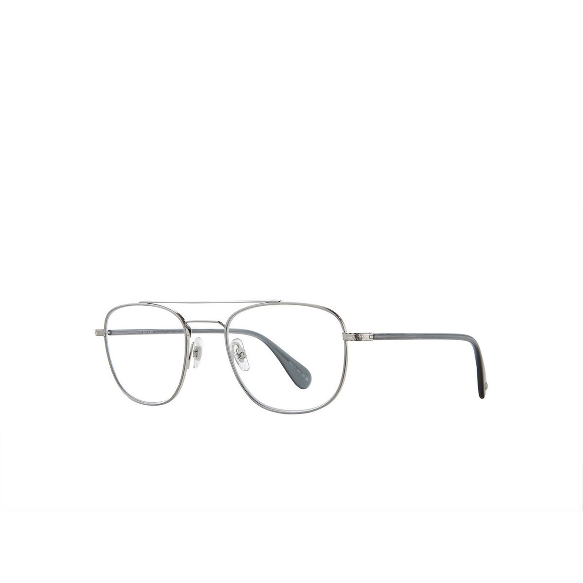 Garrett Leight CLUBHOUSE II Eyeglasses BS-SGY Brushed Silver - three-quarters view