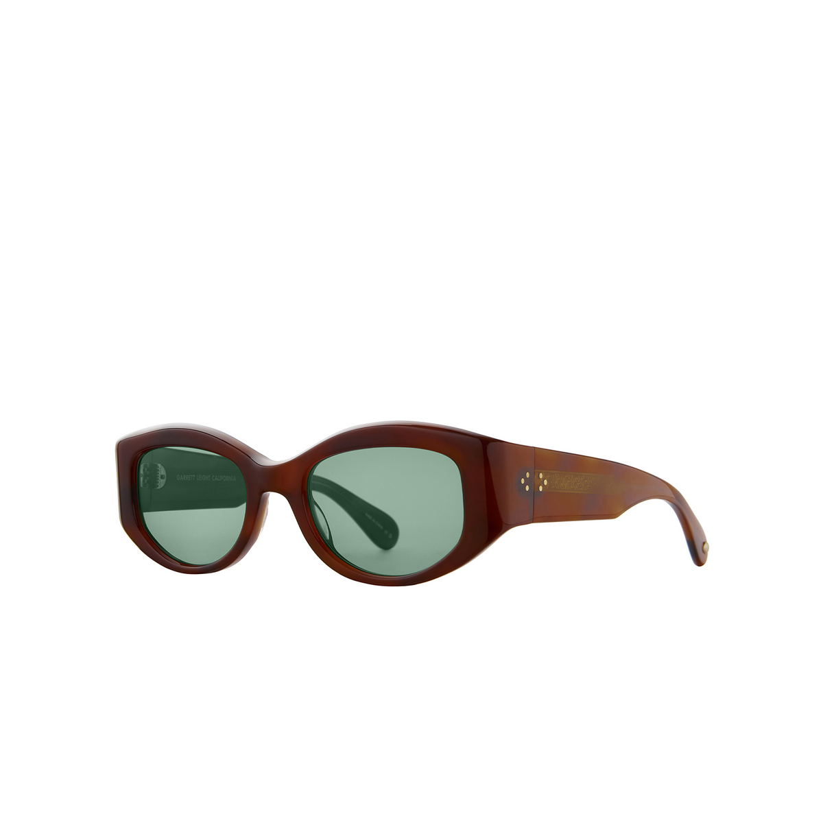 Garrett Leight RETRO BIGGIE Sunglasses VINBRT/VRD Vintage Burnt Tortoise - three-quarters view
