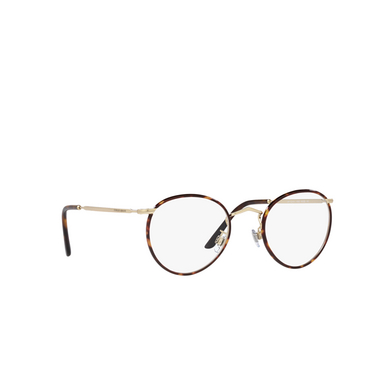 Giorgio Armani AR 112MJ Eyeglasses 3002 matte pale gold / havana - three-quarters view