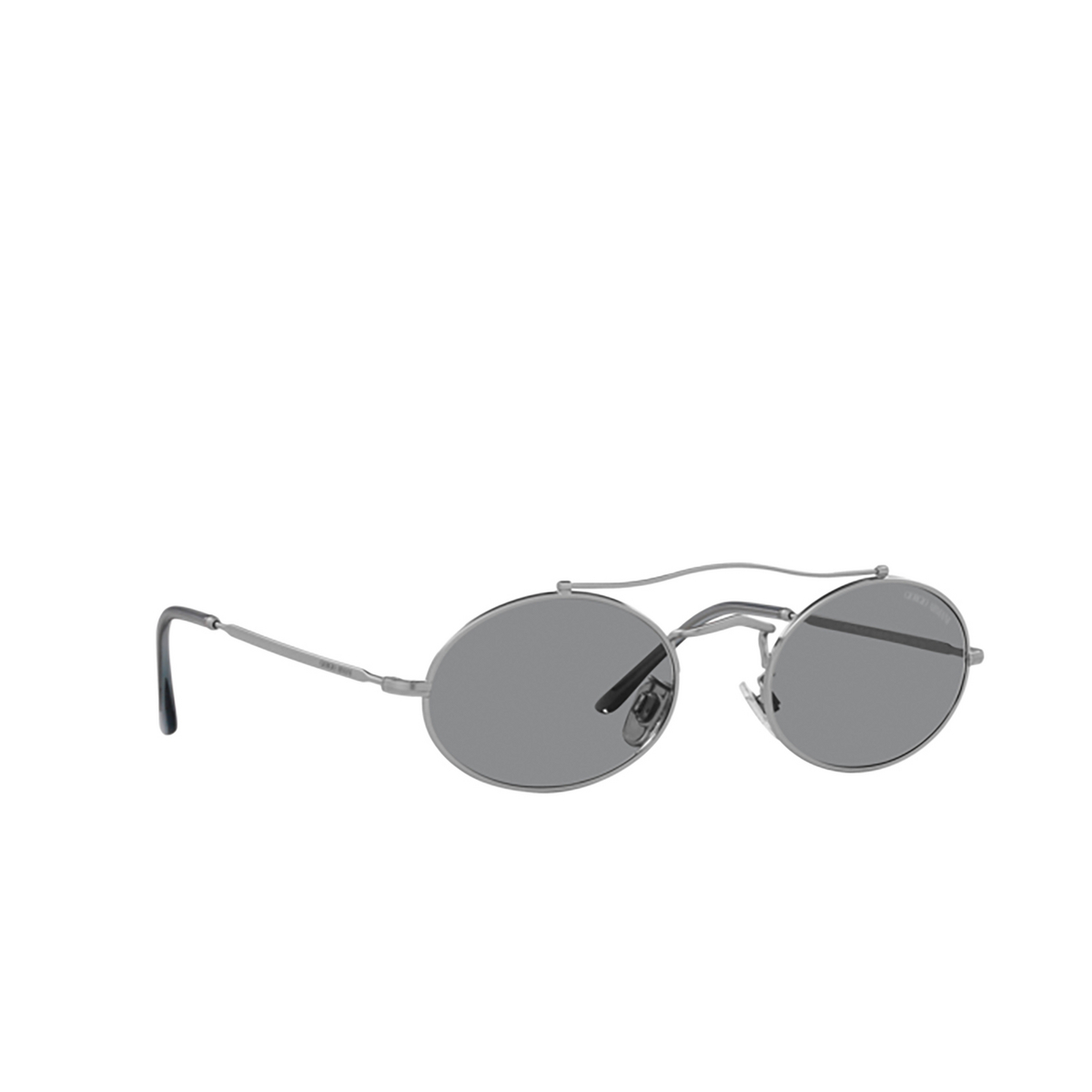 Giorgio Armani AR 115SM Sunglasses 304502 Matte Silver - three-quarters view