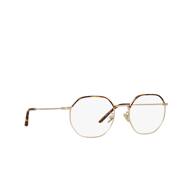 Giorgio Armani AR5130J Eyeglasses 3002 matte pale gold / light havana - three-quarters view