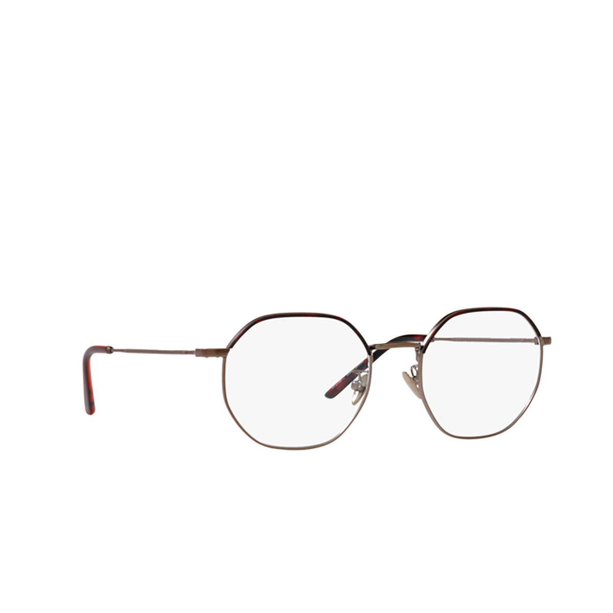 Giorgio Armani AR5130J Eyeglasses 3006 Matte Bronze / Red Havana - three-quarters view