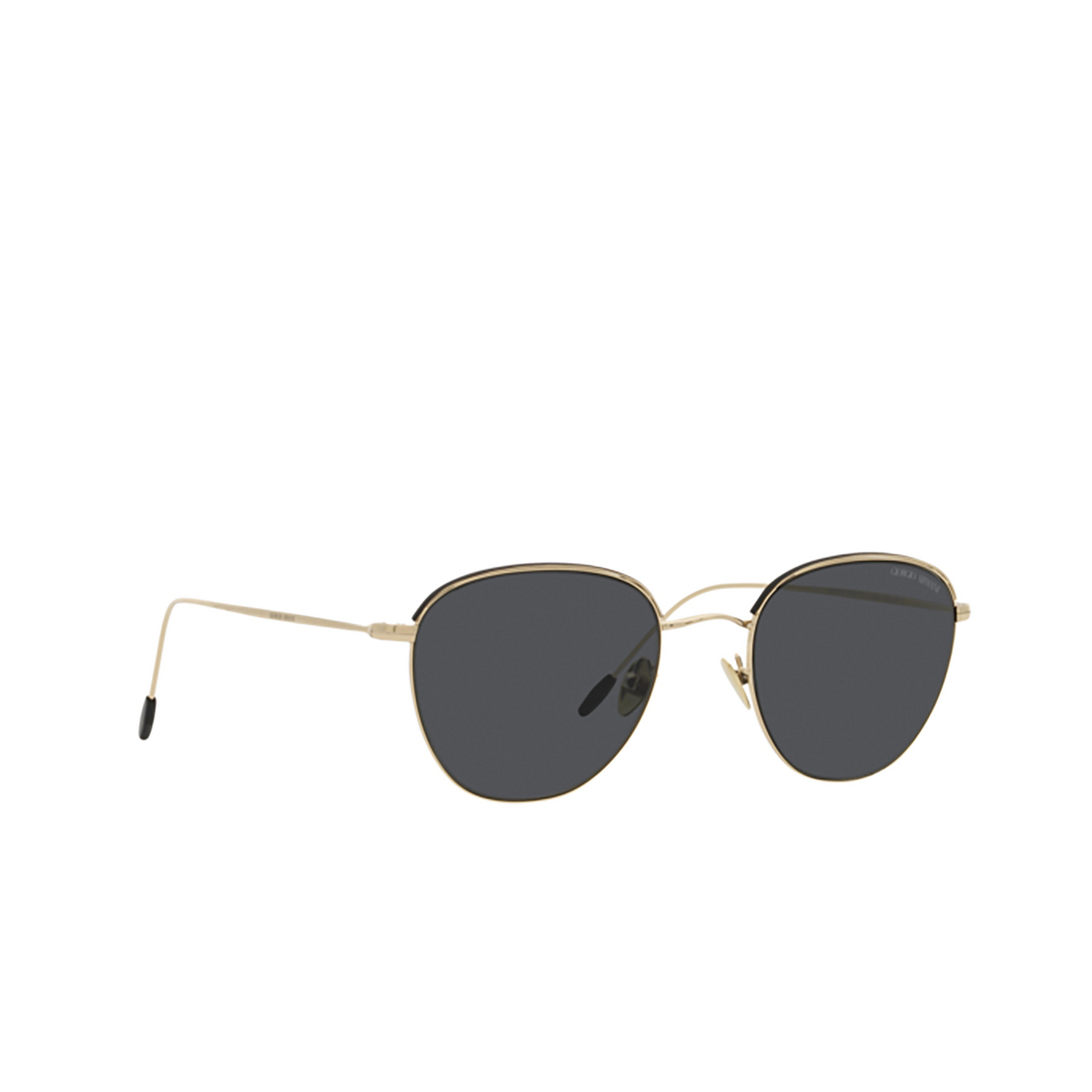 Giorgio Armani AR6048 Sunglasses 300287 Pale Gold / Black - three-quarters view