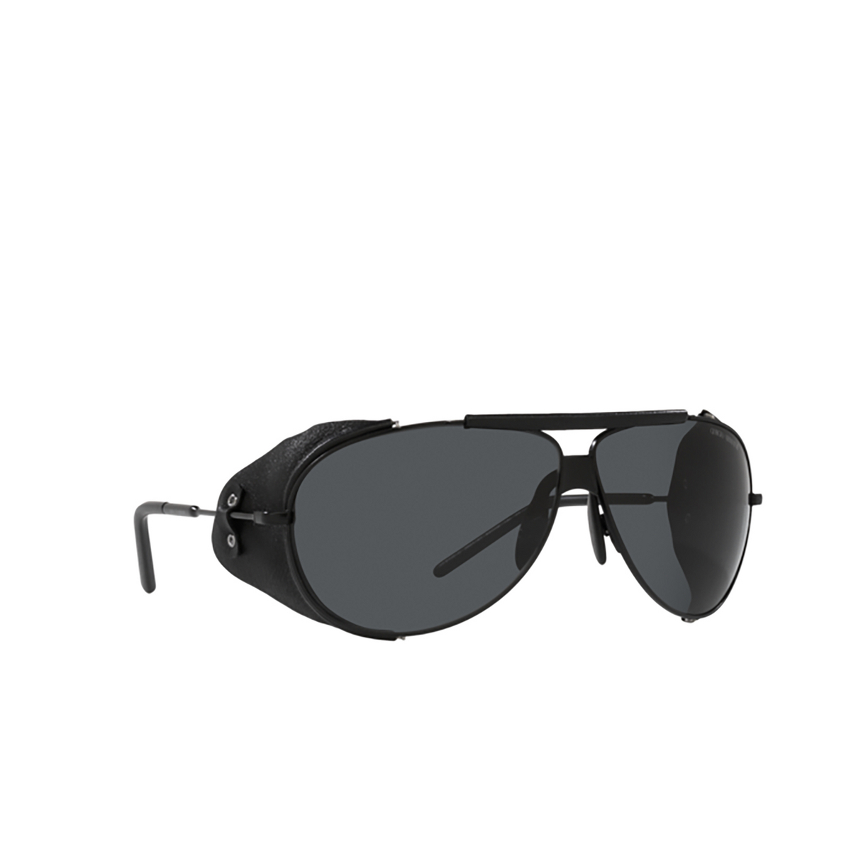 Giorgio Armani AR6139Q Sunglasses 300187 Matte Black - three-quarters view