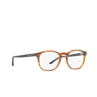 Giorgio Armani AR7074 Eyeglasses 5562 matte striped light brown - three-quarters view
