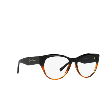Giorgio Armani AR7222 Eyeglasses 5928 black/striped brown - three-quarters view