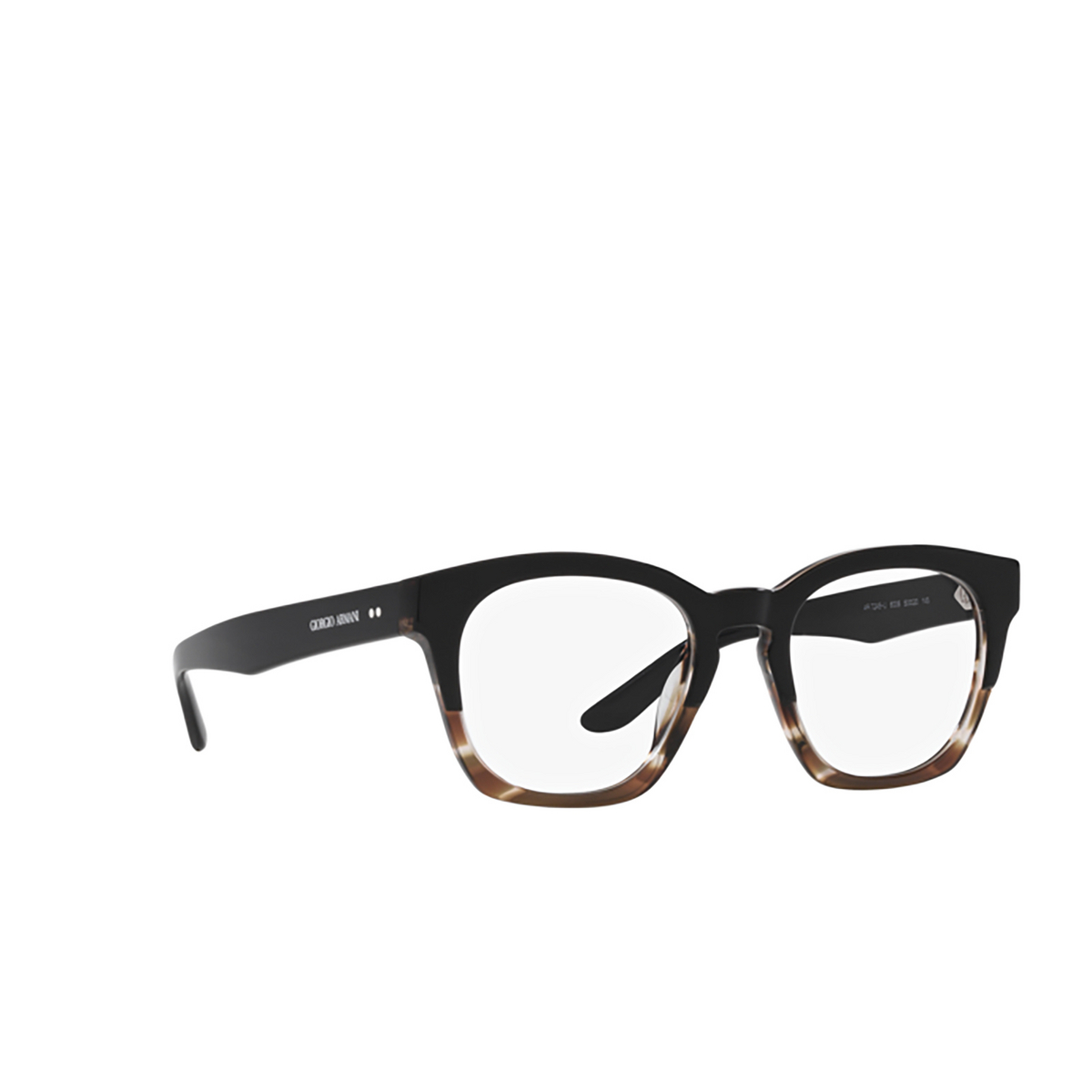 Giorgio Armani AR7245U Eyeglasses 6006 Black / Striped Brown - three-quarters view