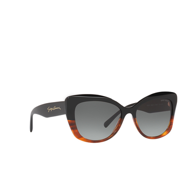 Giorgio Armani AR8161 Sunglasses 592811 black/striped brown - three-quarters view