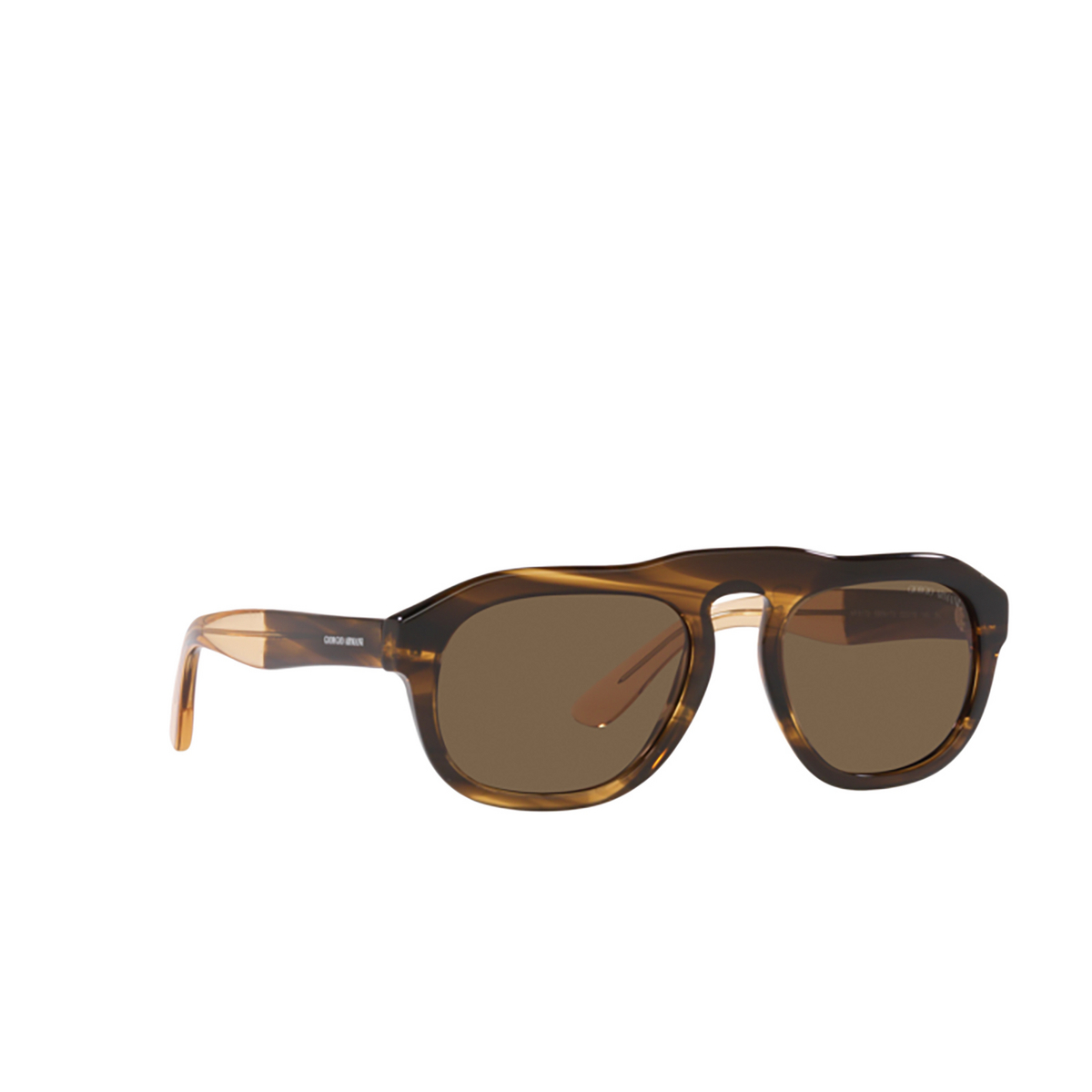 Giorgio Armani AR8173 Sunglasses 595873 Striped Brown - three-quarters view