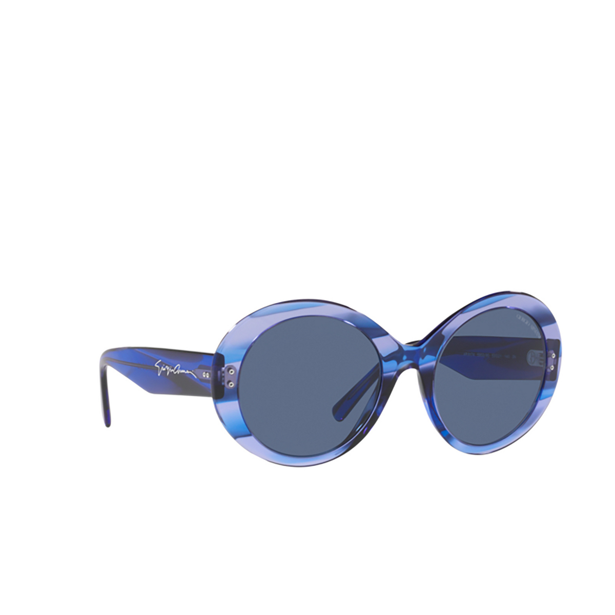 Giorgio Armani AR8174 Sunglasses 595380 Striped Blue - three-quarters view