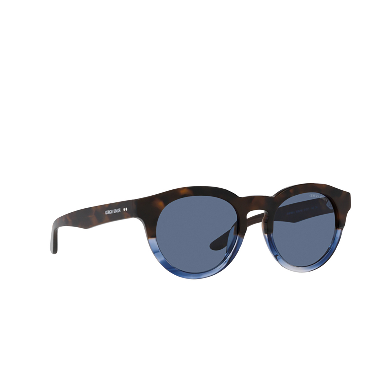 Giorgio Armani AR8189U Sunglasses 600880 Red Havana / Striped Blue - three-quarters view
