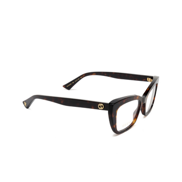 Gucci GG0165ON Korrektionsbrillen 002 havana - Dreiviertelansicht