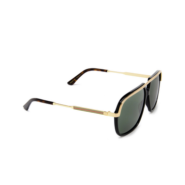 Gucci GG0200S Sunglasses 001 black & gold - three-quarters view