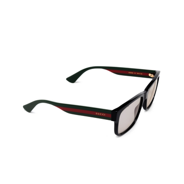 Gucci GG0340S Sunglasses 011 shiny black - three-quarters view