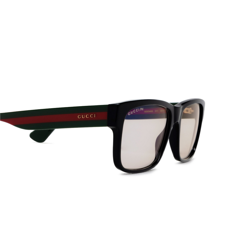 Gucci GG0340S Sunglasses 011 shiny black - 3/4