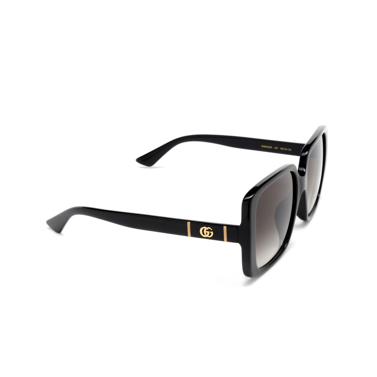 Gucci GG0632SA Sunglasses 001 Black - three-quarters view