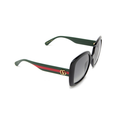 Gafas de sol Gucci GG0713S 006 shiny black - Vista tres cuartos