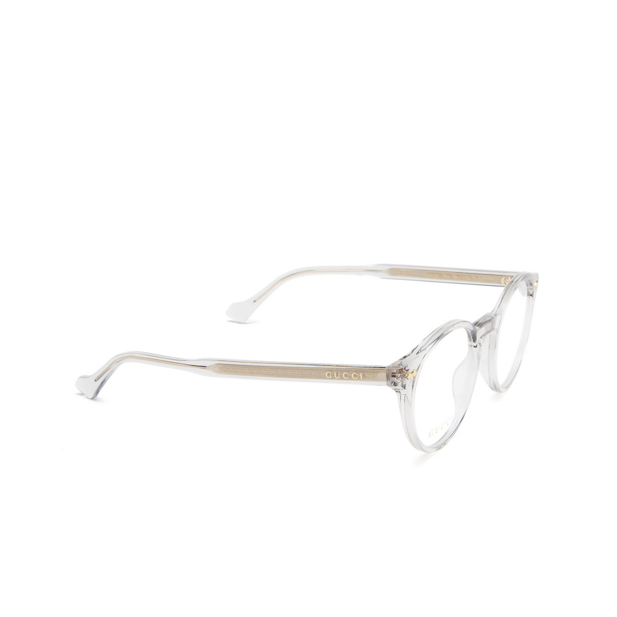 Gucci GG0738O Eyeglasses 006 Transparent Grey - three-quarters view