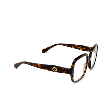Gucci GG0799O Korrektionsbrillen 002 dark havana - Dreiviertelansicht