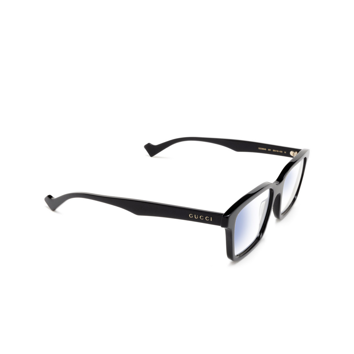 Gucci GG0964S Sunglasses 001 Shiny Black - three-quarters view