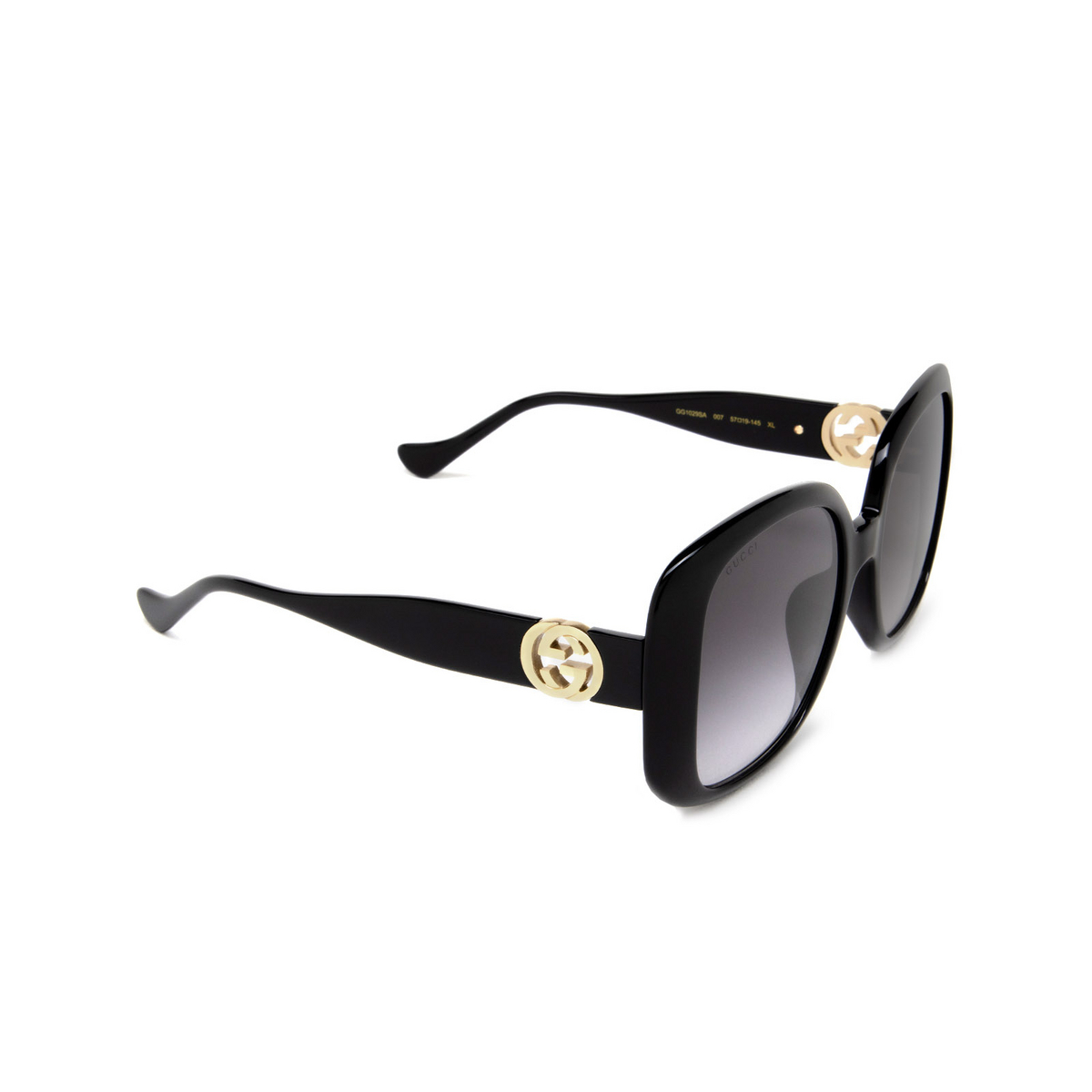 Gucci GG1029SA Sunglasses 007 Black - three-quarters view