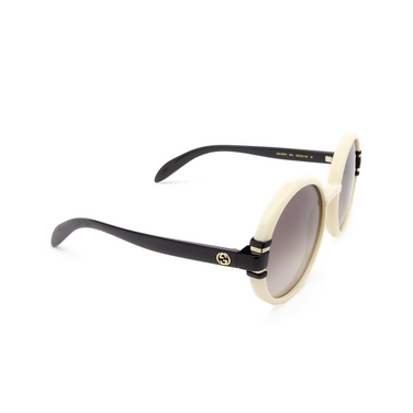 Gafas de sol Gucci GG1067S 003 ivory & black - Vista tres cuartos