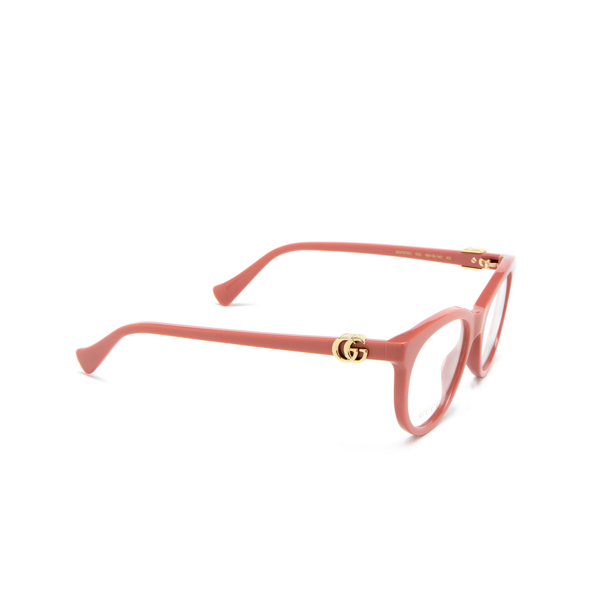 Gucci GG1074O Eyeglasses 003 Rose - three-quarters view