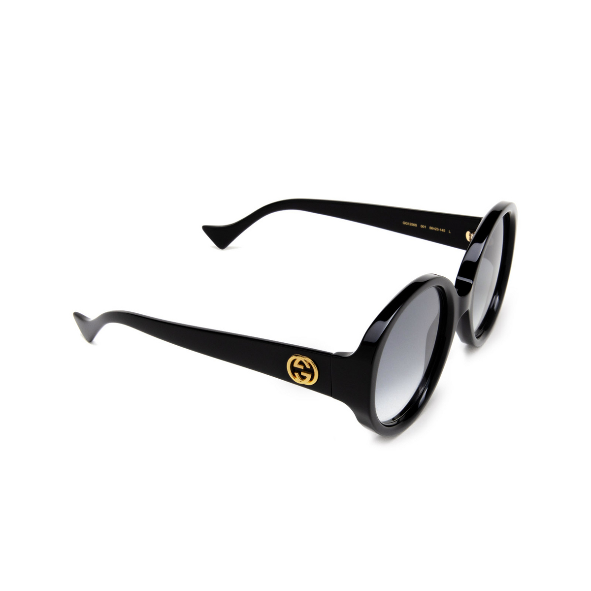 Gucci GG1256S Sunglasses 001 Black - three-quarters view