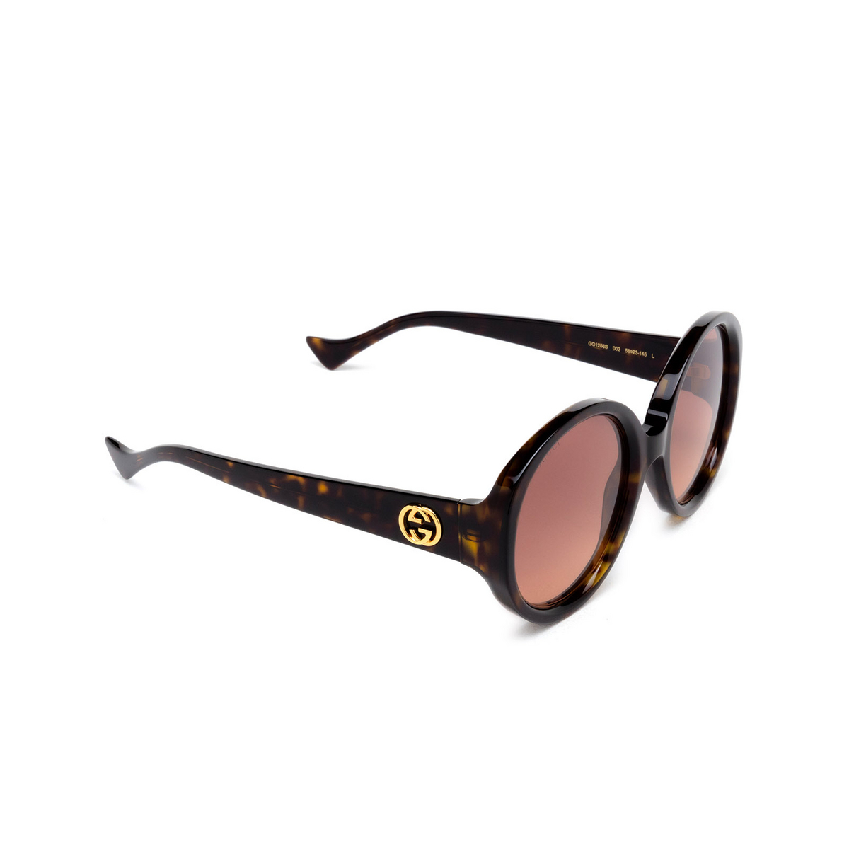 Gucci GG1256S Sunglasses 002 Havana - three-quarters view