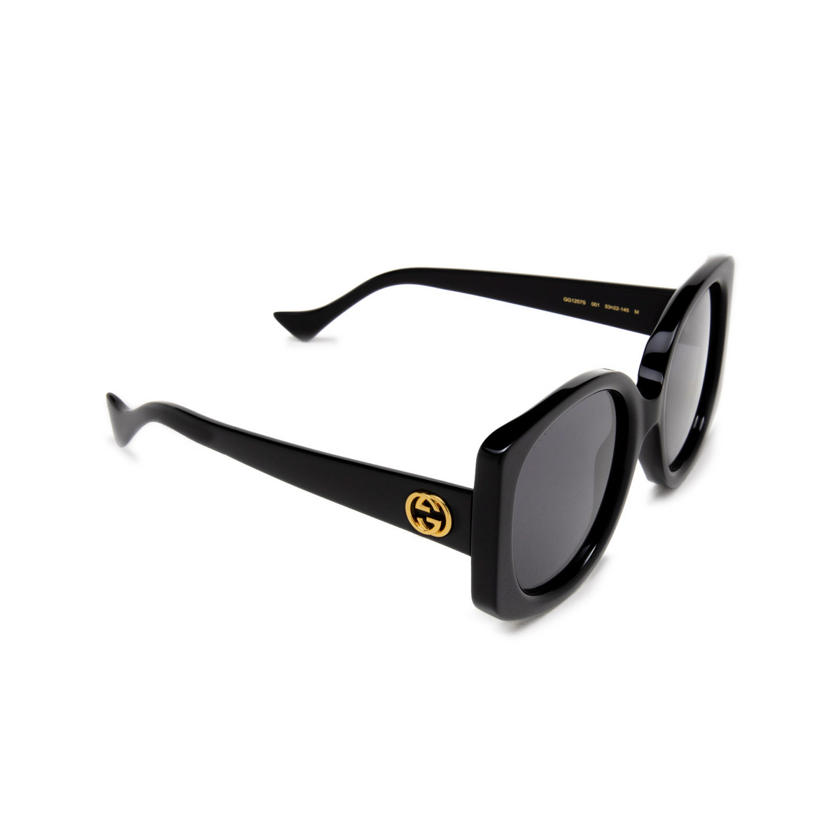 Gucci GG1257S Sunglasses 001 Black - three-quarters view