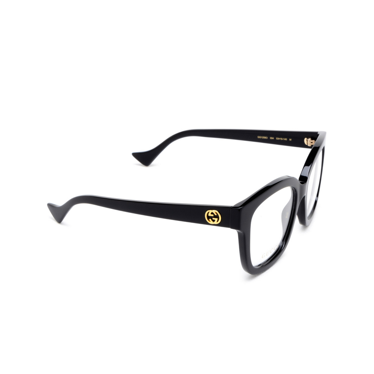 Gucci GG1258O Eyeglasses 004 Black - three-quarters view
