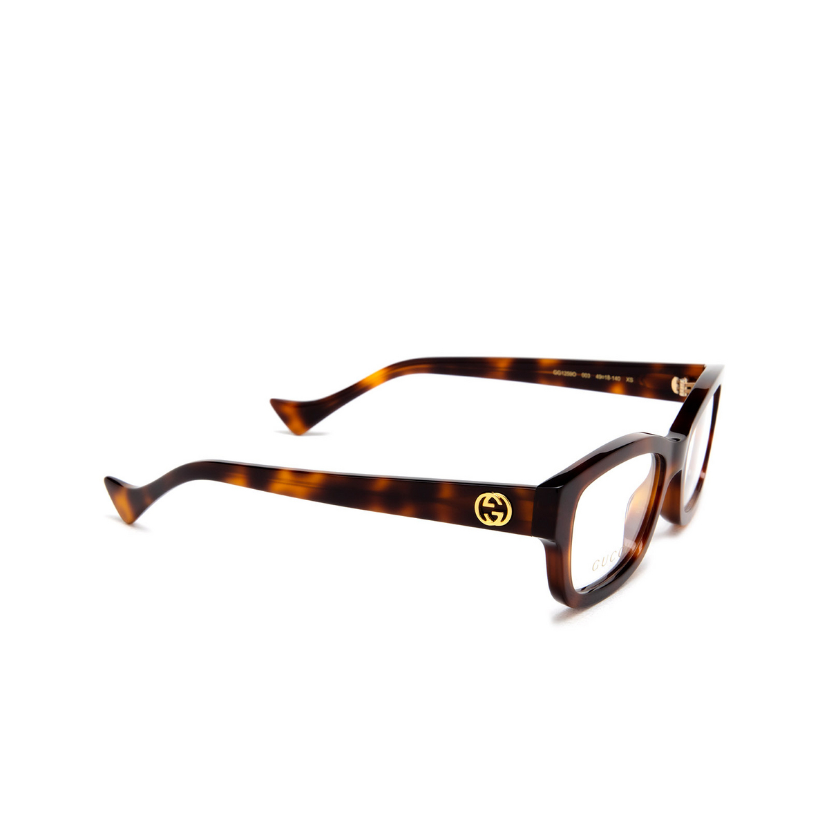 Gucci GG1259O Eyeglasses 003 Havana - three-quarters view