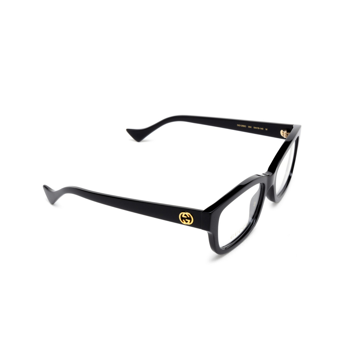 Gucci GG1259O Eyeglasses 004 Black - three-quarters view
