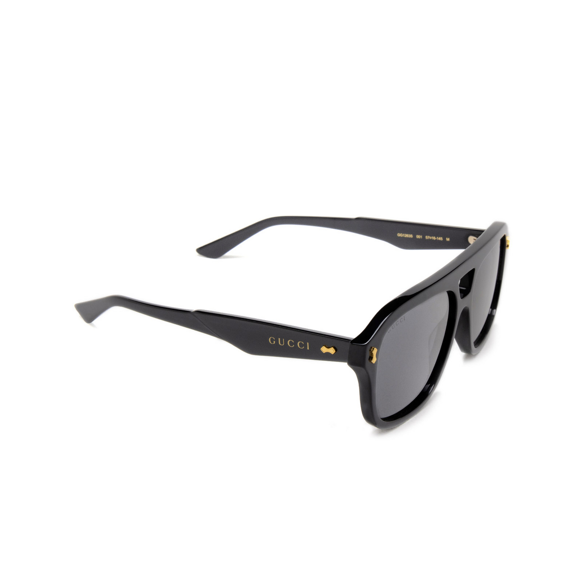 Gucci GG1263S Sunglasses 001 Black - three-quarters view