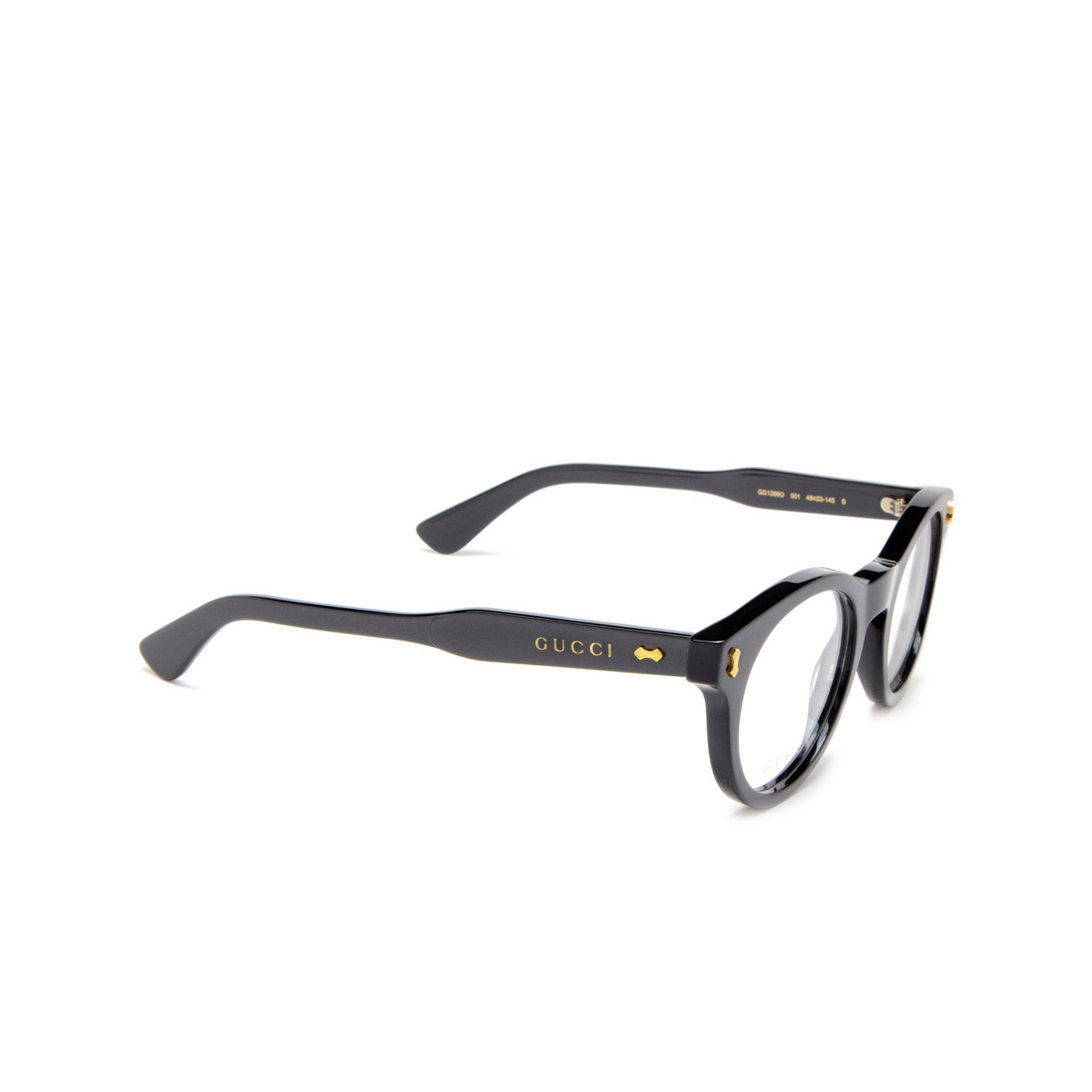 Gucci GG1266O Eyeglasses 001 Black - three-quarters view