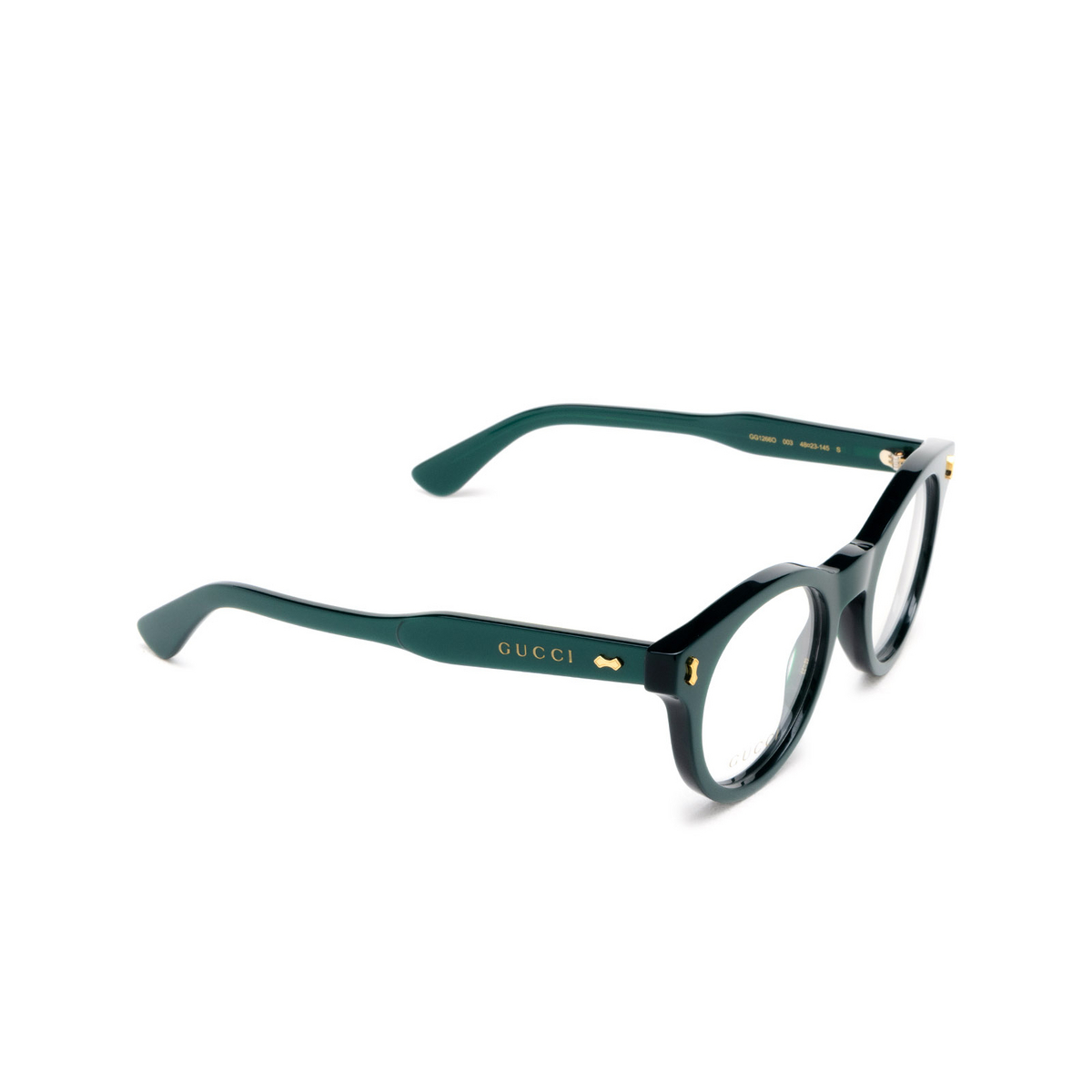 Gucci GG1266O Eyeglasses 003 Green - three-quarters view