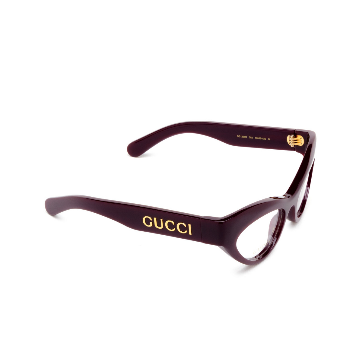 Gucci GG1295O Eyeglasses 002 Red - three-quarters view