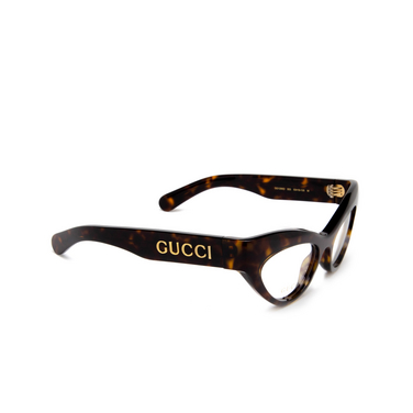 Occhiali da vista Gucci GG1295O 003 havana - tre quarti