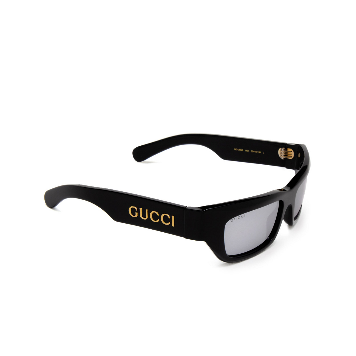 Gucci GG1296S Sunglasses 002 Black - three-quarters view