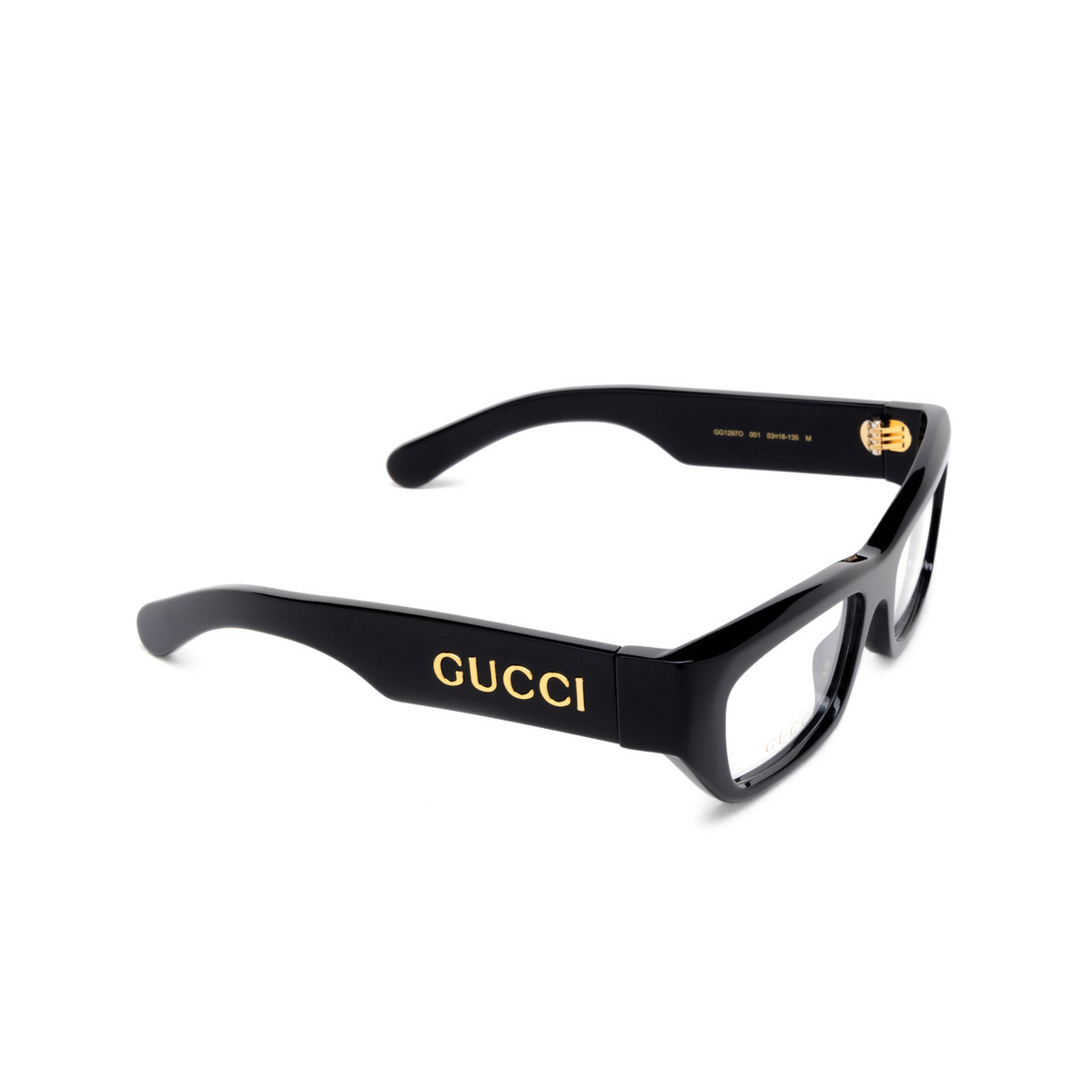 Gucci GG1297O Eyeglasses 001 Black - three-quarters view