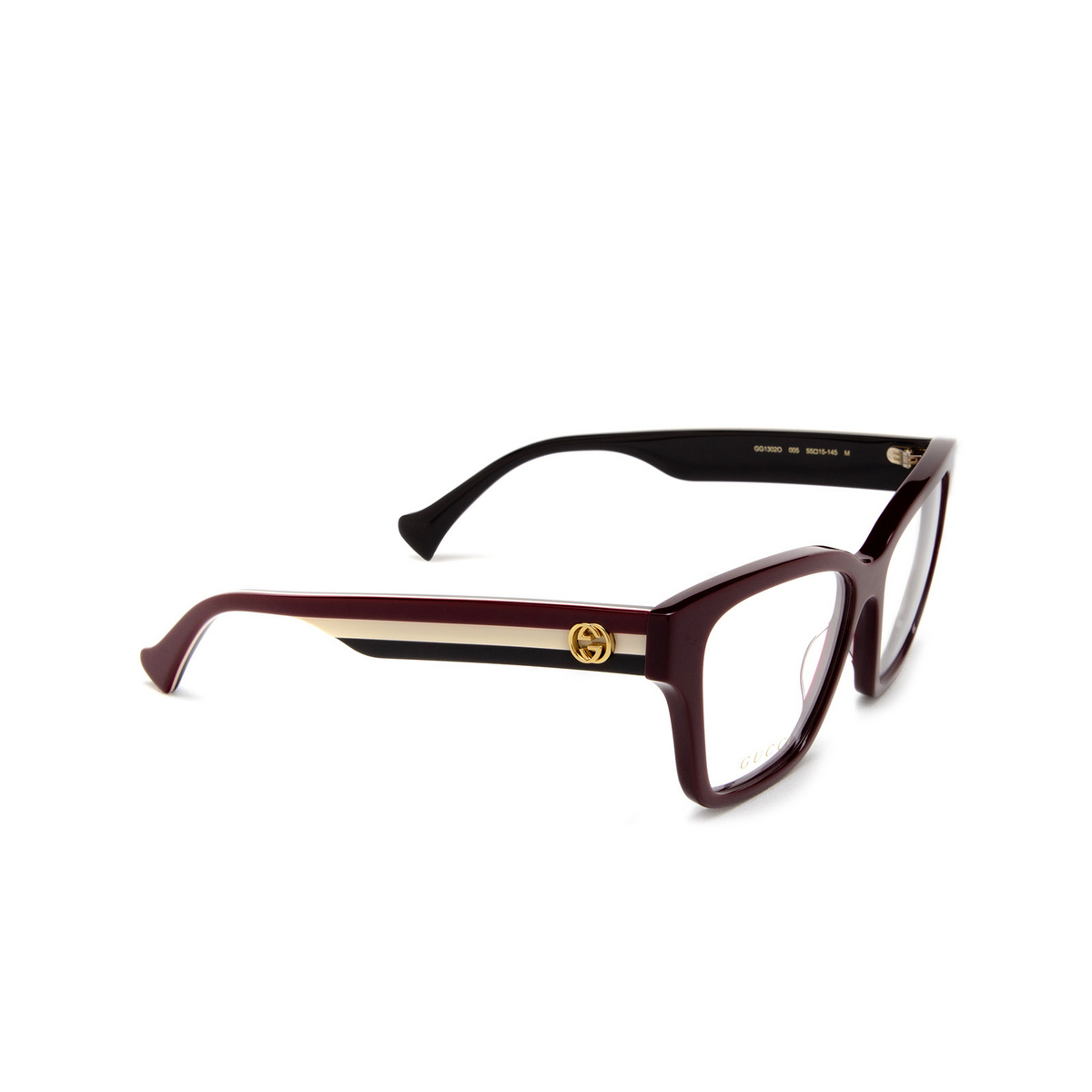 Gucci GG1302O Eyeglasses 005 Burgundy - product thumbnail 2/4