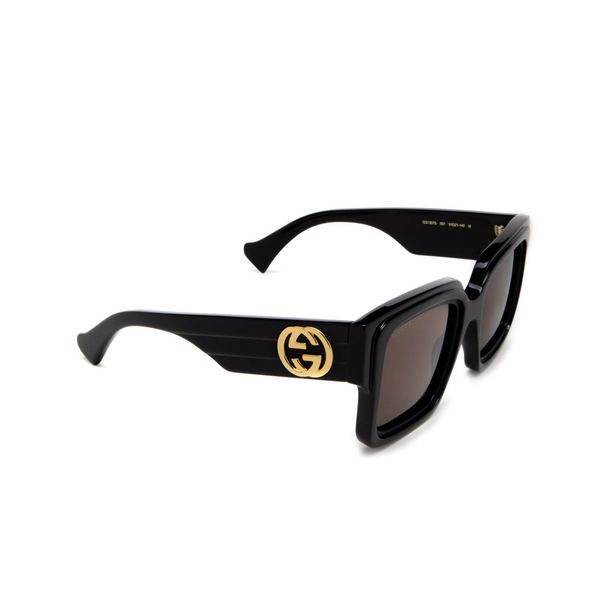 Gucci GG1307S Sunglasses 001 Black - three-quarters view