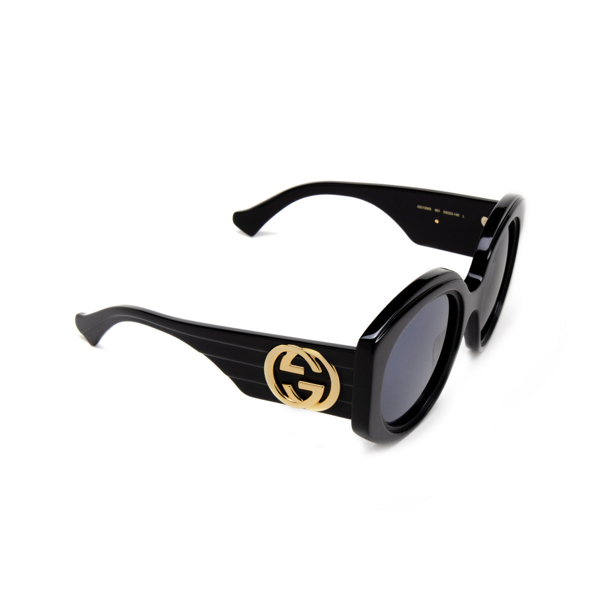 Gucci GG1308S Sunglasses 001 Black - three-quarters view