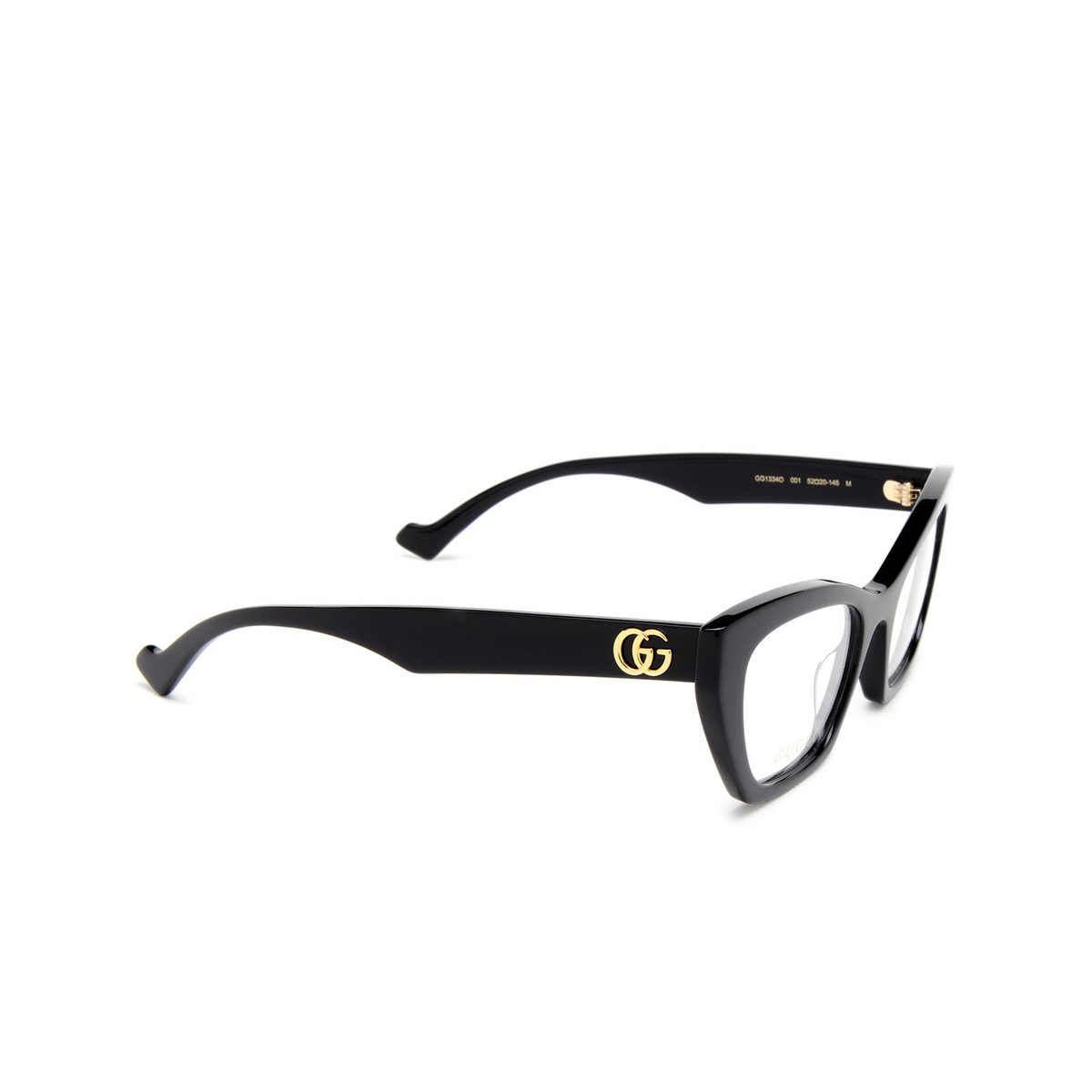 Gucci GG1334O Eyeglasses 001 Black - three-quarters view